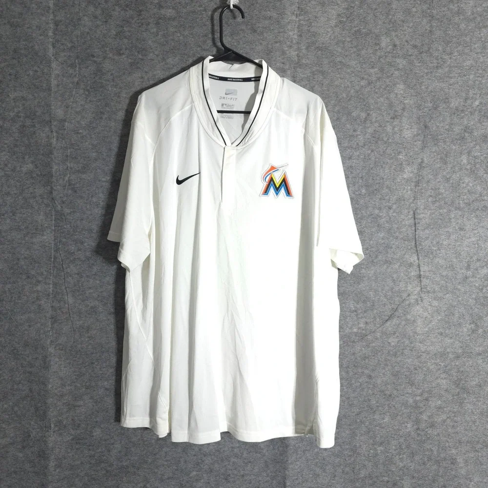Nike Dri-FIT Miami Marlins Pullover Shirt Men 3XL Black MLB Baseball Performance